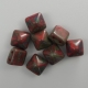 #21 - 10 Two-Hole Pyramid 8x8mm - coral red travertin