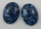 #08 - 1 Cabochon 25x17x5mm (LxBxH) - blau gemustert