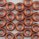 #07 25 Stck. Glasringe Ø 9,5mm - white met. dk copper matt