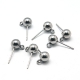 #06 - 1 Paar Edelstahl-Ohrstecker mit Kugel 6mm - 17x9x6mm, Hole: 1mm, Pin: 0.4mm