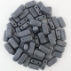 #10.00 - 20 Stück Two-Hole Brick 4x8mm - Jet Hematite Matt