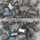 #01.02 25 Stck. 6x8 mm 2 Hole CoCo Bead horizontal - Crystal graphit rainbow
