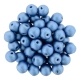 #50.06 25 Stück Perlen rund "Top Hole" - Satin Metallic Azure - Ø 6 mm