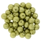 #50.09 25 Stück Perlen rund "Top Hole" - Satin Metallic Chartreuse - Ø 6 mm
