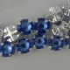 Swarovski® crystals - Rose Montées (SS12) - sapphire - silver-plated (53100),