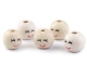 5 Stück Holzkugeln mit "Gesicht" ca. 18 mm - beige-weiß