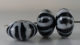 1 Stück Lampwork Bead "Black & White" - ± Ø11x18 mm