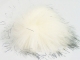 1 Stück Faux Fur PomPom - white black