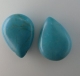 5 Stück gefärbter synthetischer Turquoise-Tropfen, turquoise, 25x18x8.5mm, Hole: 1mm;