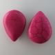 5 Stück gefärbter synthetischer Turquoise-Tropfen, dk pink, 25x18x8.5mm, Hole: 1mm;