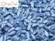 #02.09 - 25 Stück DropDuo Beads 3x6 mm - Chalk White Blue Flare Full