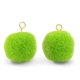 1 Stück Woll PomPom - Dk Lime Green (Gold-Öse)