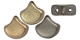 #01.02 - 25 Stück Matubo Ginko Leaf Bead 7.5x7.5mm - Matte - Metallic Leather