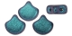 #03.18 - 25 Stück Matubo Ginko Leaf Bead 7.5x7.5mm - Jet Polychrome Blueberry