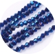 1 Strang Bicone 4 mm metallic blue (100 Stück)