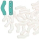 #02.01 - 25 Stück Bridge Beads 3x12 mm - Chalk White Shimmer