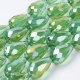50 facetierter Tropfen 15x10 mm Dk Peridot AB