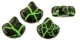 #09.20 - 25 Stück Matubo Ginko Leaf Bead 7.5x7.5mm - Ionic Jet/Green