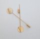 1 Hut-anstecknadel mit Klebeplatte 15 x78 mm - Goldfarben