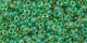 10 g TOHO Seed Beads 11/0 TR-11-0242 - Inside-Color Luster Jonquil/Emerald Lined (E)