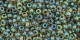 10 g TOHO Seed Beads 11/0 TR-11-0243 - Inside-Color Rainbow Topaz/Opaque Emerald Lined (E)