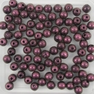 #81 50 Stück Perlen rund - jet antik-met. dk amethyst - Ø 4 mm