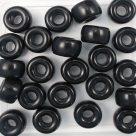 25 Stück Roller Beads 9 mm - opak jet