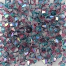 #66.00 - 25 Stück - 4,0 mm Crystal Bicone tr. teal fuchsia AB