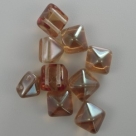 #09 - 10 Two-Hole Pyramid 8x8mm - crystal topaz celsian