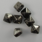 #26 - 10 Two-Hole Pyramid 8x8mm - crystal chrom travertin