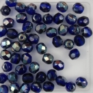 #08 25 Stück - 5,0 mm Glasschliffperlen - cobalt celsian