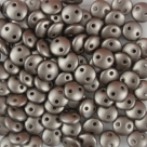 #48 - 50 Stück Two-Hole Lentils 6mm - Met. Pearl Coat Grey/Brown