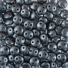 #56 - 50 Stück Two-Hole Lentils 6mm - Met. Pearl Coat Charcoal