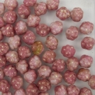 #10 25 Stück Fizgigs - Ø 6 mm - opal white/opak rosé goldluster