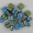 #09 - 25 Stck. H-Tile Beads 6mm - opak blue matte vitrail