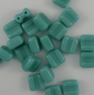 #10 - 25 Stck. H-Tile Beads 6mm - opak green turquoise
