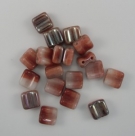 #13 - 25 Stck. H-Tile Beads 6mm - opal white/karamel celsian