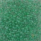 #107 10 Gramm Rocailles crystal green lined 9/0 2,6 mm