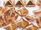 #16 - 1 Two-Hole Pyramid 12x12mm - crystal capri gold