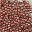 #17.02 50 Stück - 3,0 mm Glasschliffperlen - matte met copper