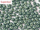 #069a 10g SuperDuo-Beads metalic suede lt green
