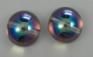 #12 - 1 Dome Bead 14x8mm - crystal graphite rainbow