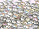 #44 - 50 Stück Lentils 6x2,5 mm crystal silver rainbow