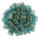 #31 - 50 Stück Two-Hole Bricks 3x6mm - Luster Iris Atlantis Blue