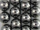 #15a - 1 Dome Bead 12x7mm - jet chrom full