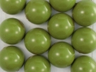 #23a - 1 Dome Bead 12x7mm - pea green paint coating