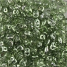 #105 10g SuperDuo-Beads cr. half labrad. olive coated