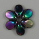 #02.2 - 50 Stck. PRECIOSA Pip Bead™ 5x7 mm jet full vitrail gree