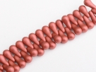 #04 - 1 Strang Bulb Beads 5x10mm - alabaster metallic red