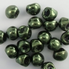 #03.1 20 Stck. Mushroom Beads 8mm jet red lustered (green met.)